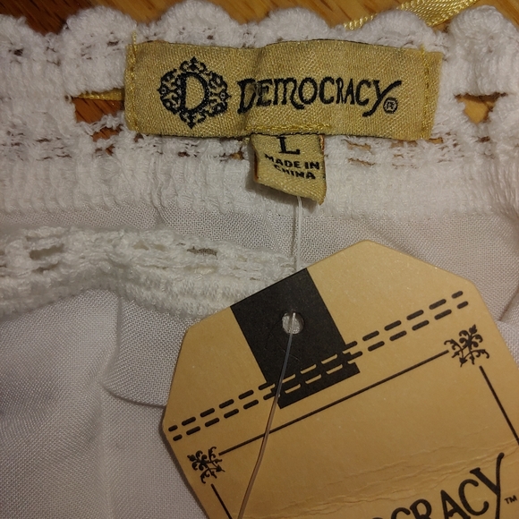 COPY - NWT Democracy Boho White Crochet, Trim ¾ Split -Sleeve Top – Size L - Picture 6 of 10